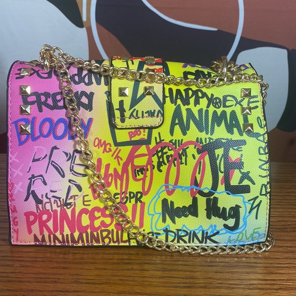Bags Graffiti Crossbody Bag With Adjustable Strap And Wallet Poshmark